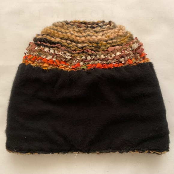 Made in Nepal 100% Wool Multicolor Hand Knit Crocheted Beanie Hat O/S NWOT - Picture 8 of 9